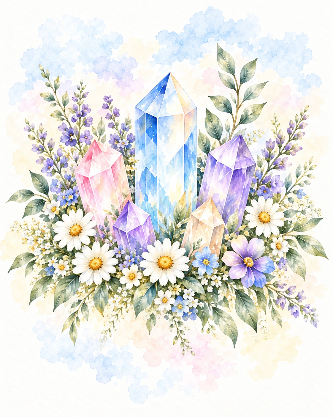 花に囲まれたパワーストーン